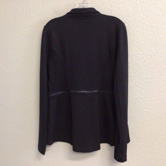 Cabi Relax Convertible Stretch Ponte Knit Long Black Zip Jacket 5655 Sz Medium - Picture 13 of 14